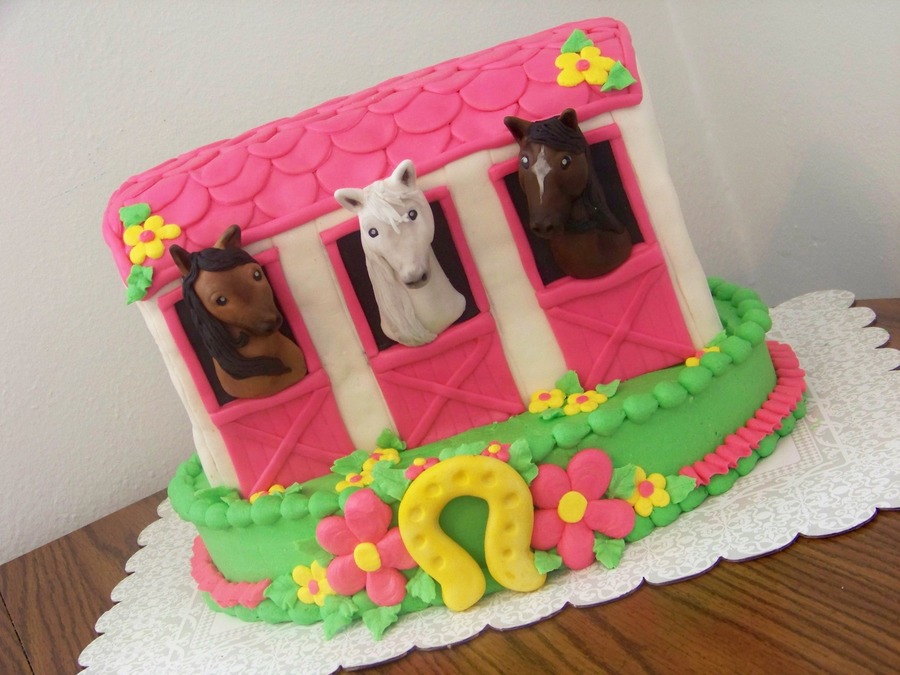 Horse Stable Birthday Cake