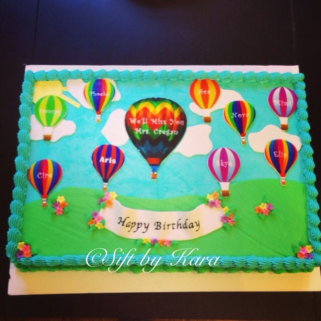 Hot Air Balloon Sheet Cake