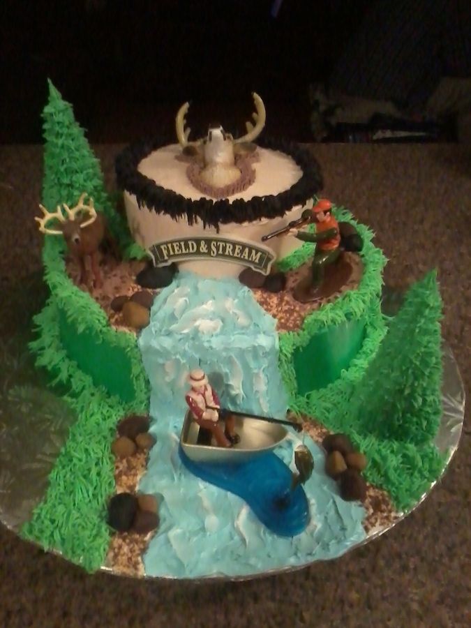 Hunting and Fishing Grooms Cake