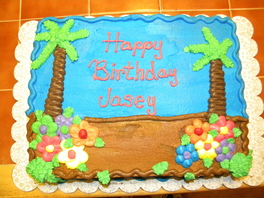 Luau Birthday Sheet Cake Luau Birthday Sheet Cake
