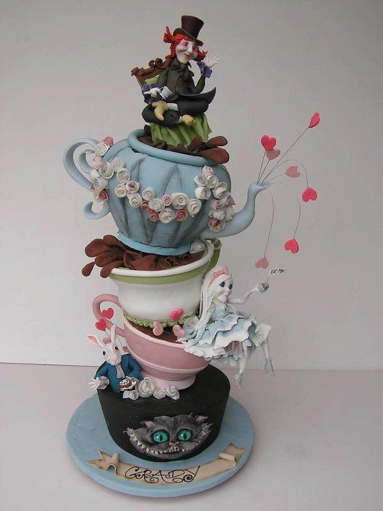 Mad Hatter Alice Wonderland Birthday Cake