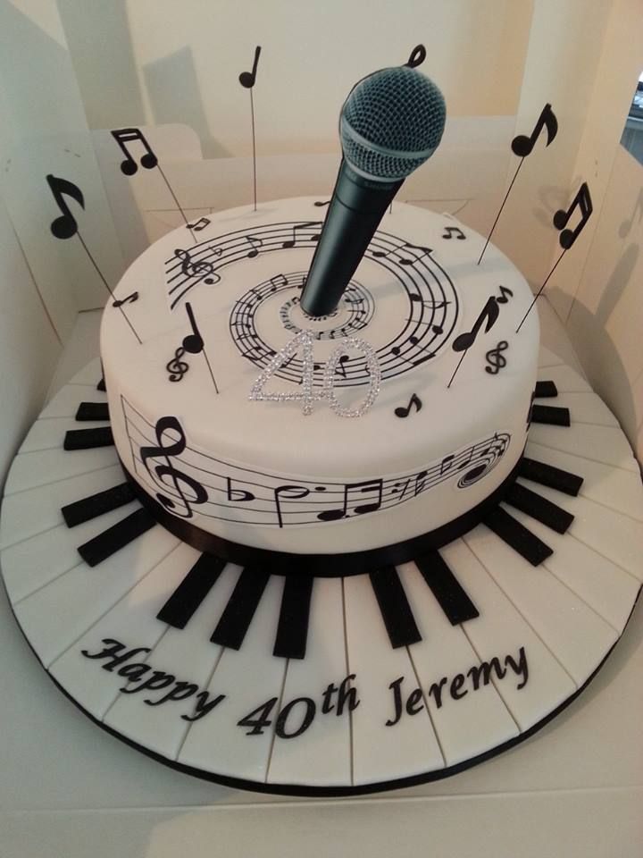 Microphone Birthday Cake Music