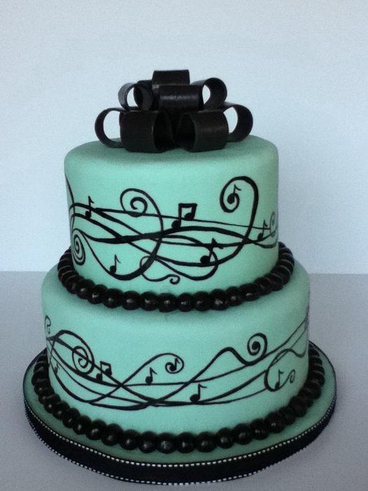 Music Notes Theme Birthday Cake