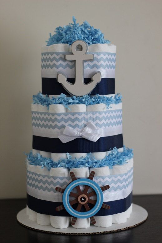 Nautical Baby Shower Diaper Cake