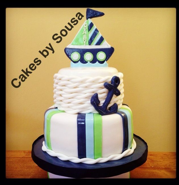 Nautical Theme Baby Shower Cake Nautical Theme Baby Shower Cake