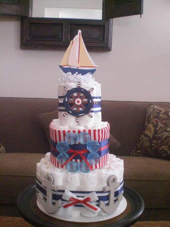 Nautical Theme Diaper Cake