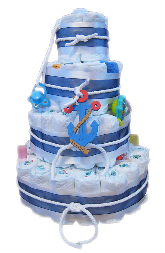 Nautical Theme Diaper Cake