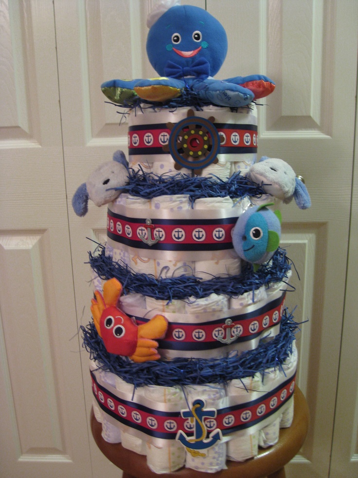 Nautical Themed Diaper Cake