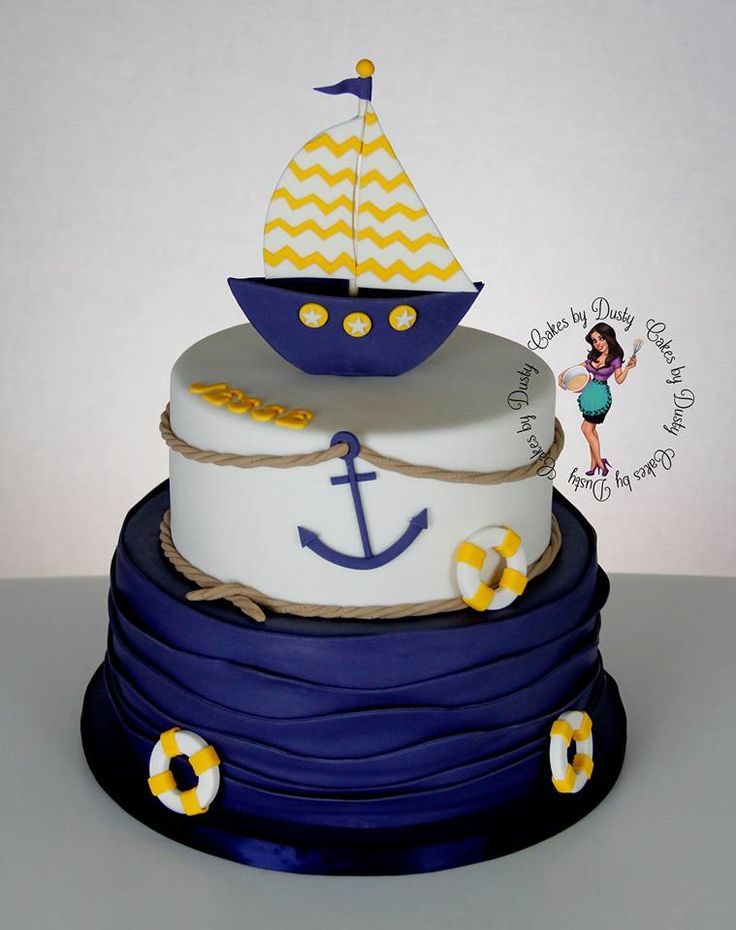 Navy Blue Baby Shower Cake