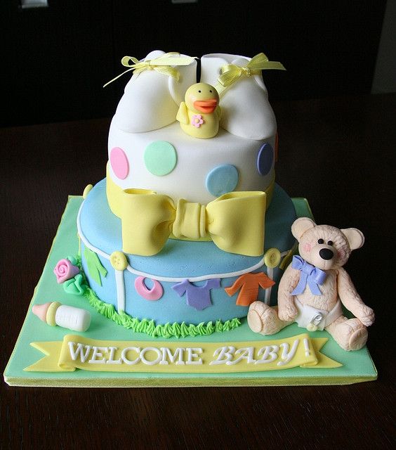 Neutral Baby Shower Cake