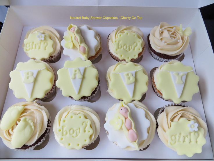 Neutral Baby Shower Cupcakes