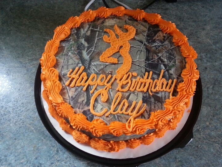Orange and Camo Birthday Cake