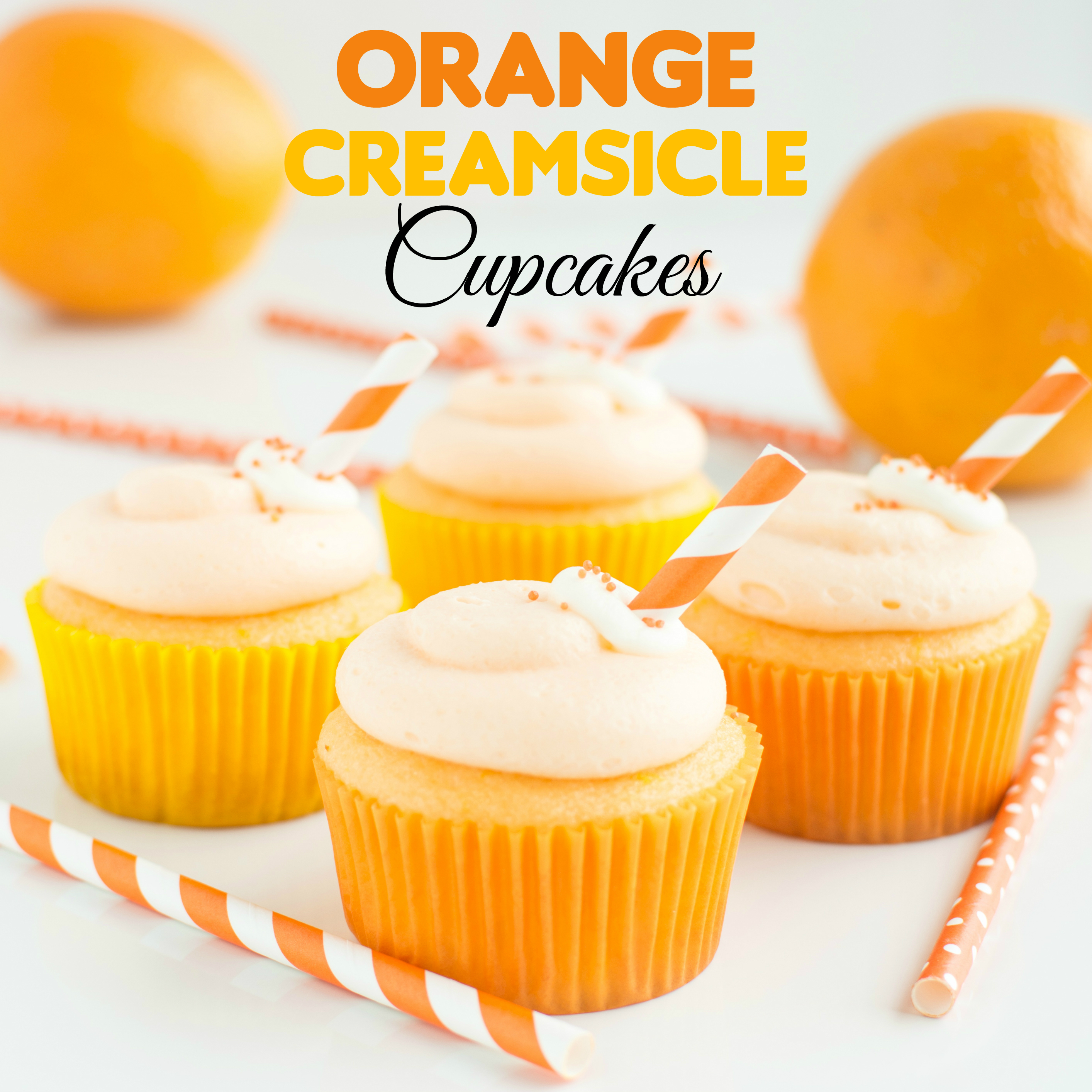 Orange Creamsicle Cupcakes with Filling