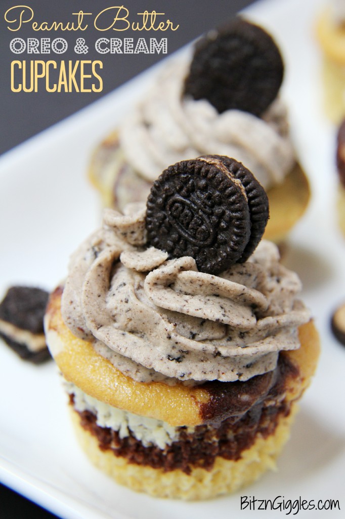 Oreo and Peanut Butter Cupcakes