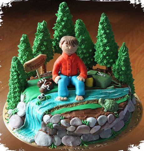 Outdoor Themed Birthday Cake