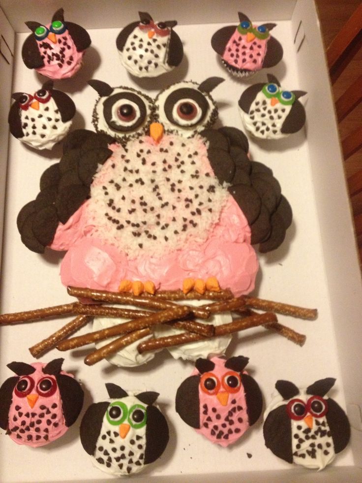 Owl Cupcakes Baby Shower Cake
