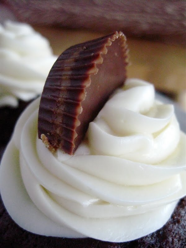 Peanut Butter Filled Chocolate Cupcakes