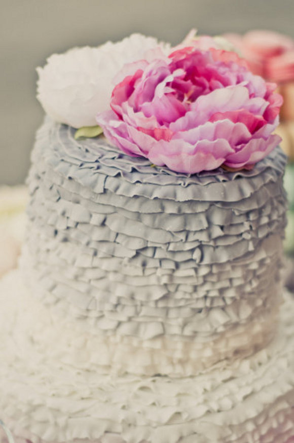 Pink and Gray Wedding Cake