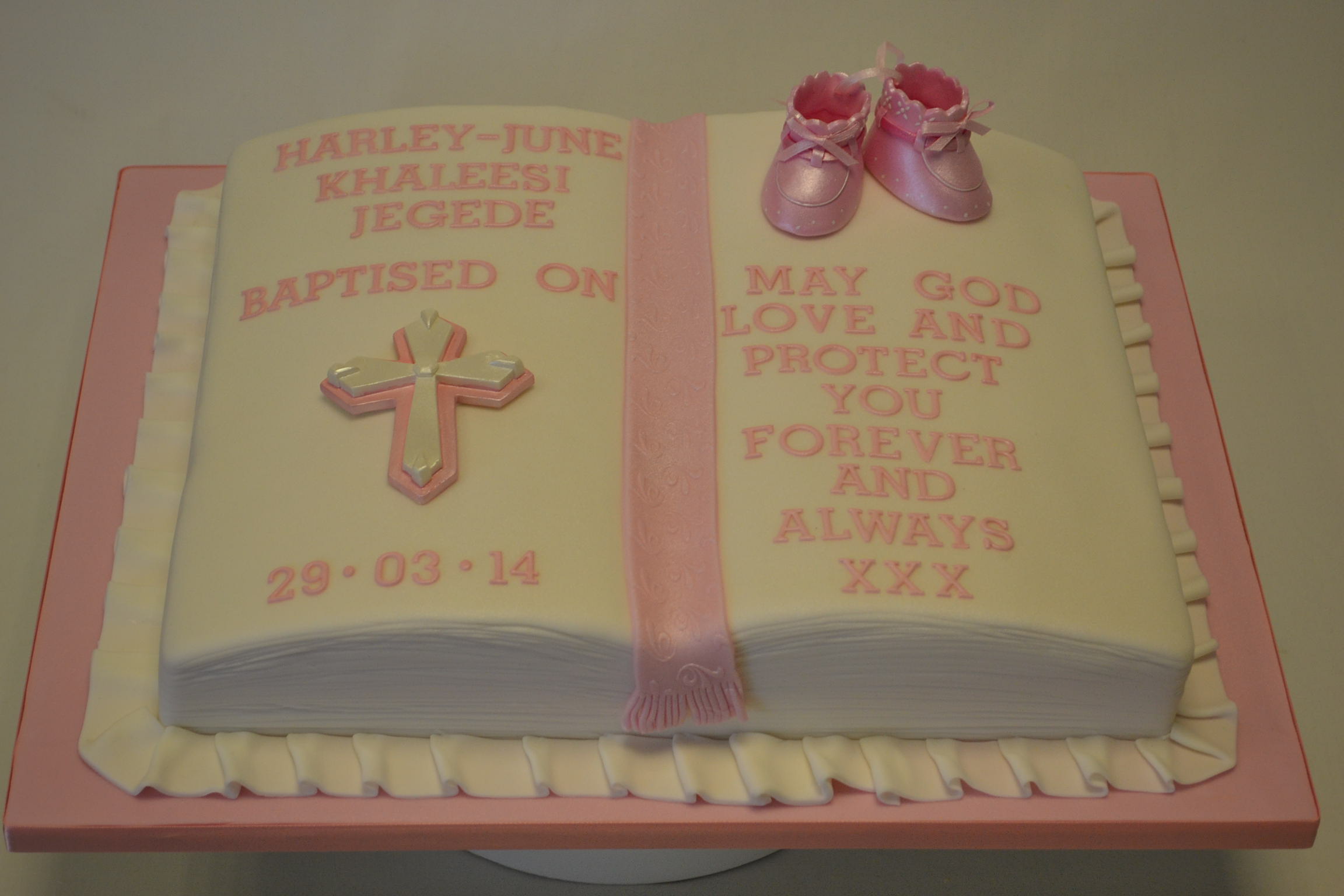 Pink Bible Cake Baptism Pink Bible Cake Baptism