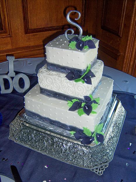 Plum and Silver Wedding Cake