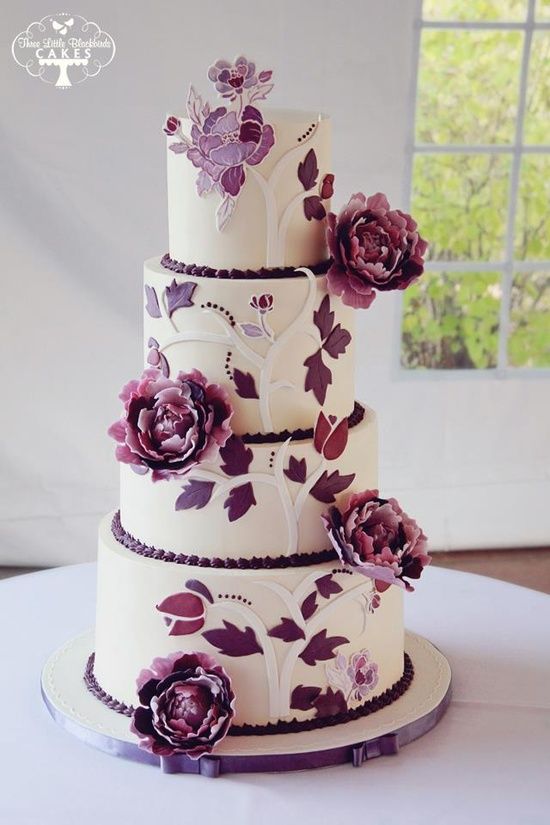 Plum Purple Wedding Cake