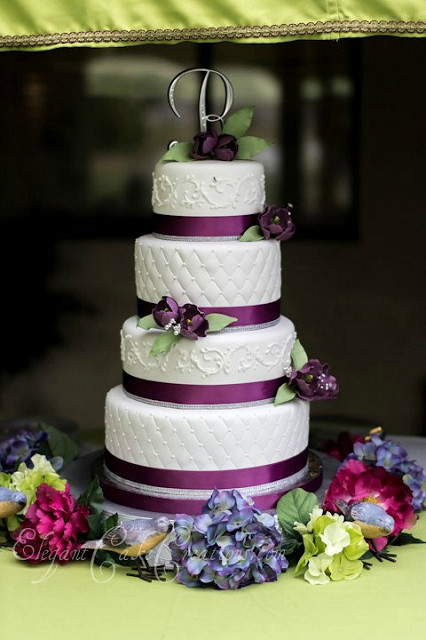Plum Purple Wedding Cake