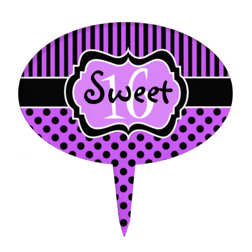Purple and Black Sweet 16 Cake