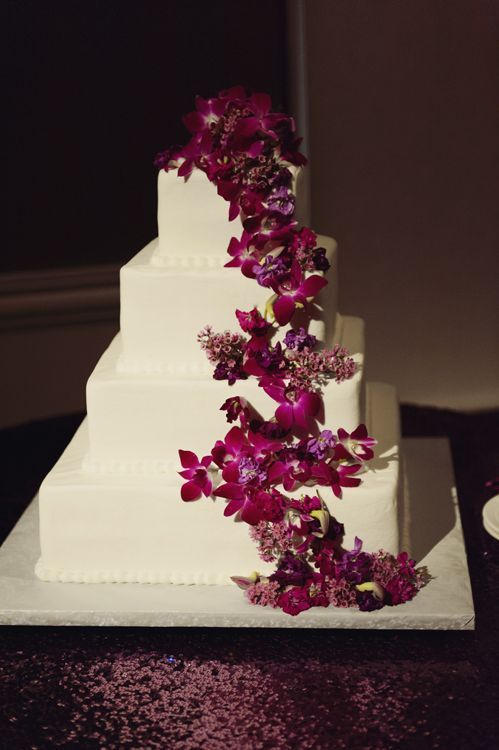 Purple and Plum Wedding Cake