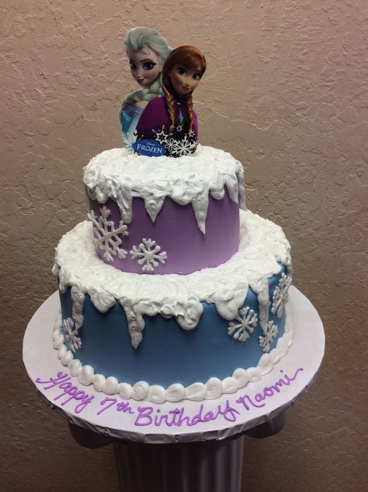 Purple Blue and White Cake Frozen