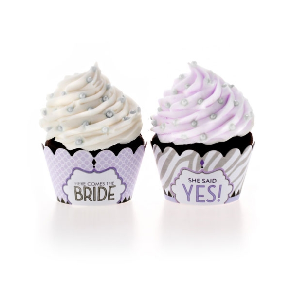 Purple Bridal Shower Cupcakes