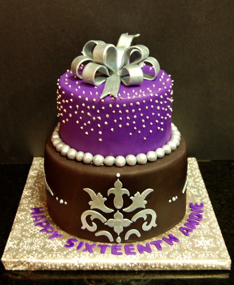 Purple Sweet 16 Birthday Cakes