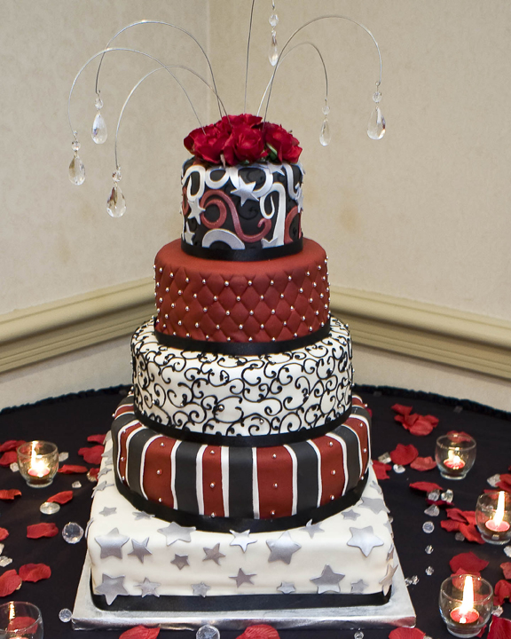 Red and Black Wedding Cake