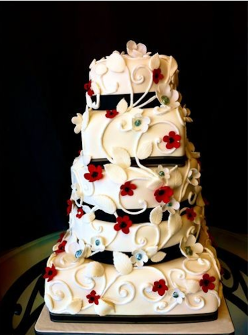 Red and Black Wedding Cake