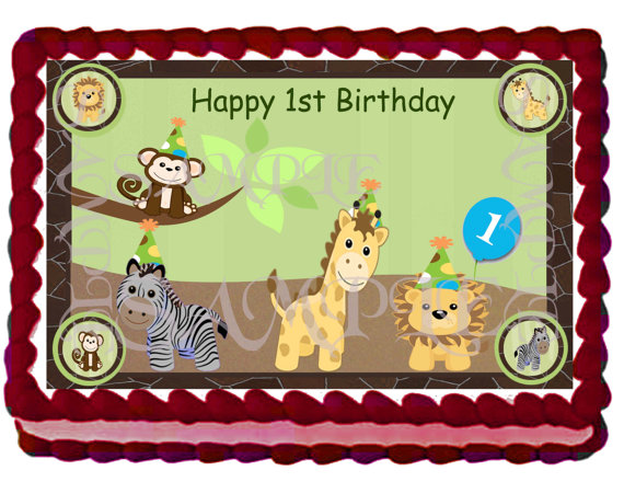 Safari Animal Sheet Cake Safari Animal Sheet Cake