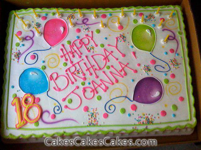 Sheet Cakes with Balloons