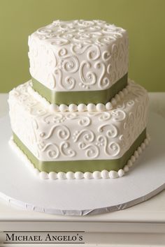 Simple 2 Tier White Buttercream Wedding Cakes