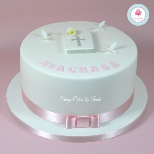 Simple Baptism Cake Simple Baptism Cake