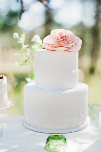 Simple White Wedding Cake