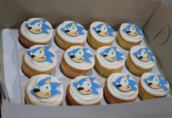 Sonic the Hedgehog Cupcake Toppers Fondant