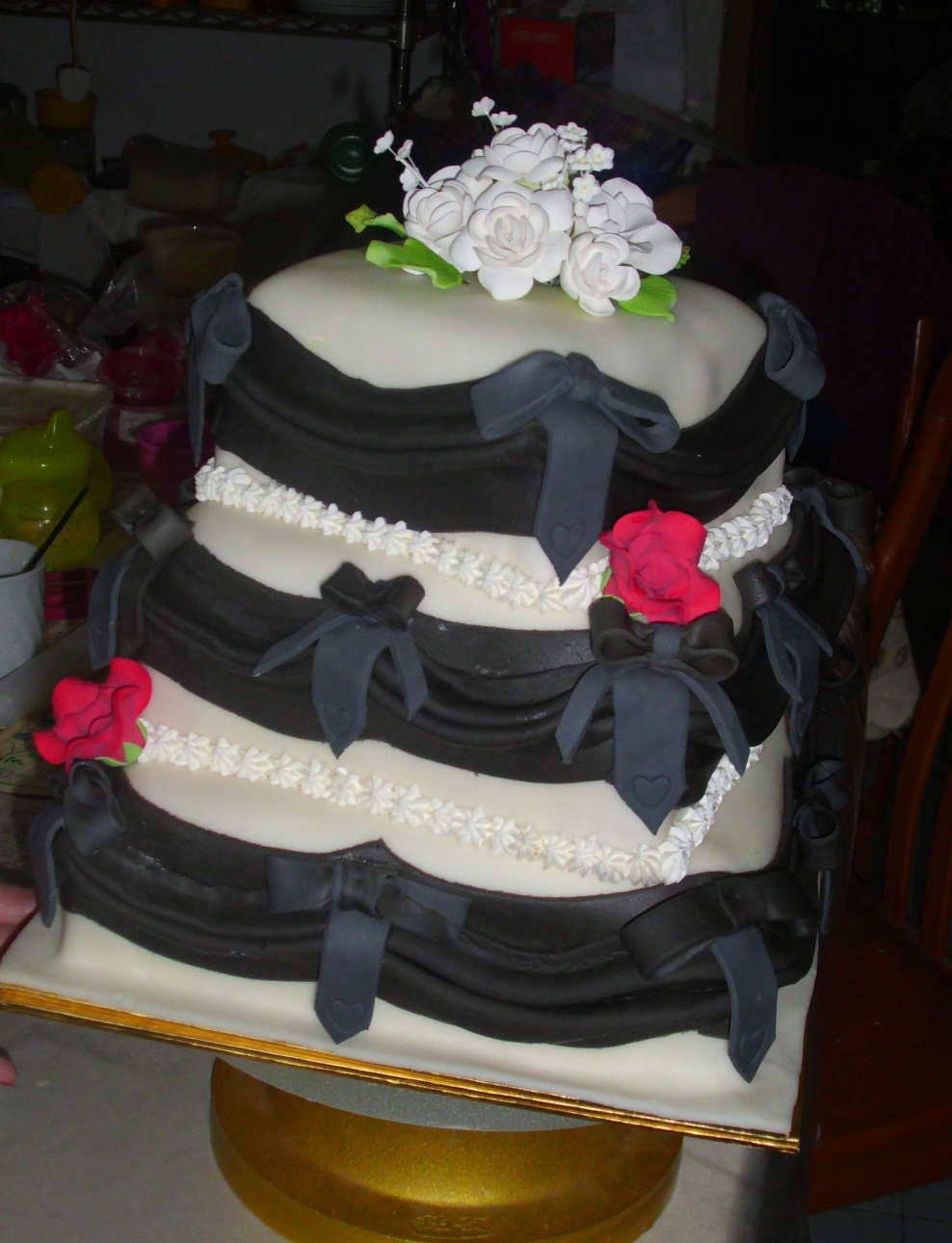 Stacked Wedding Cake Fondant Stacked Wedding Cake Fondant