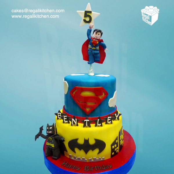 Superman vs Batman Birthday Cake