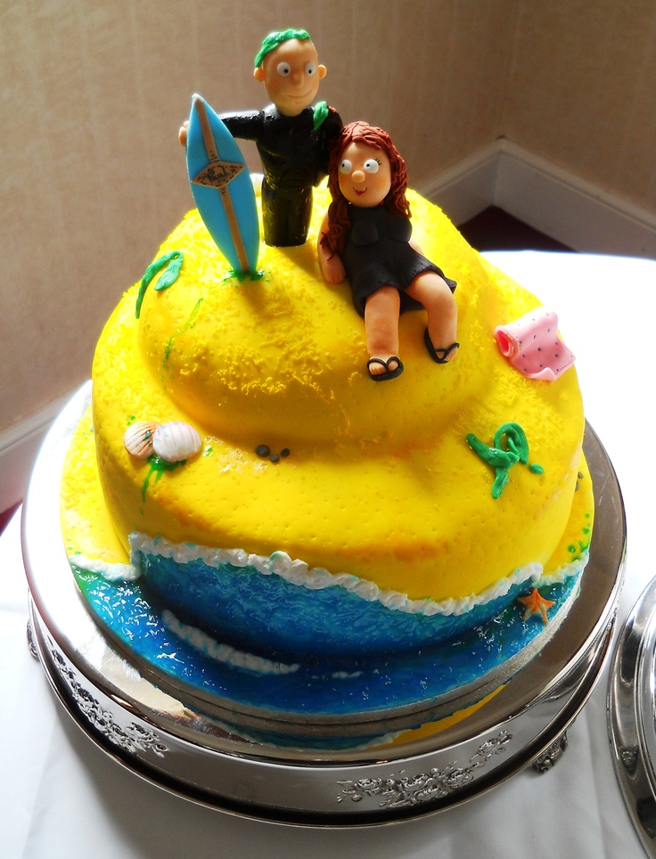Surf Themed Wedding Cake