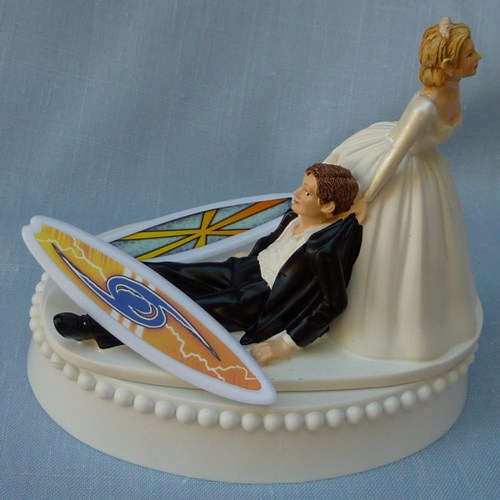 Surfer Wedding Cake Topper