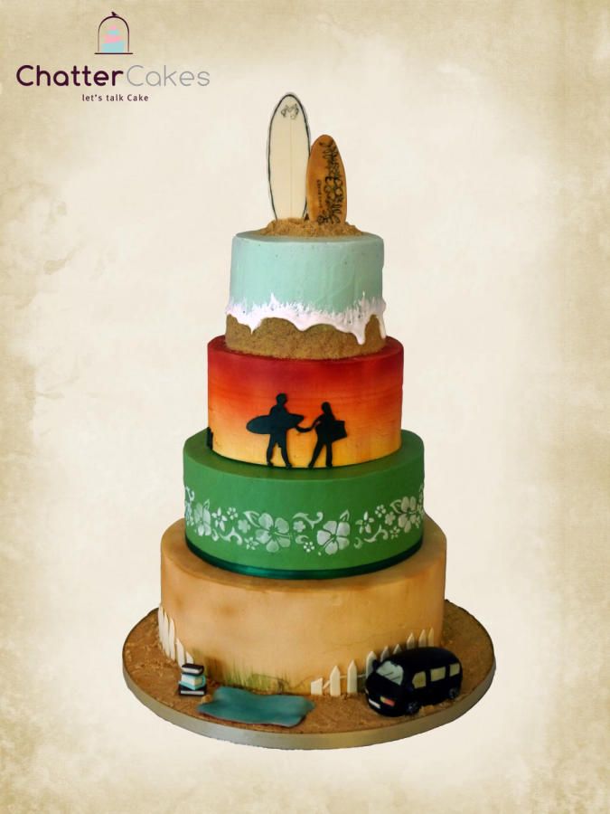 Surfing Wedding Cake