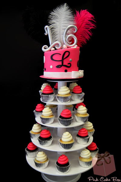 Sweet 16 Cupcake Tower Cake