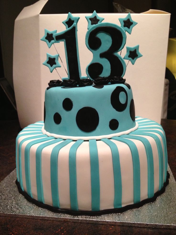 Teal 13th Birthday Cake Ideas