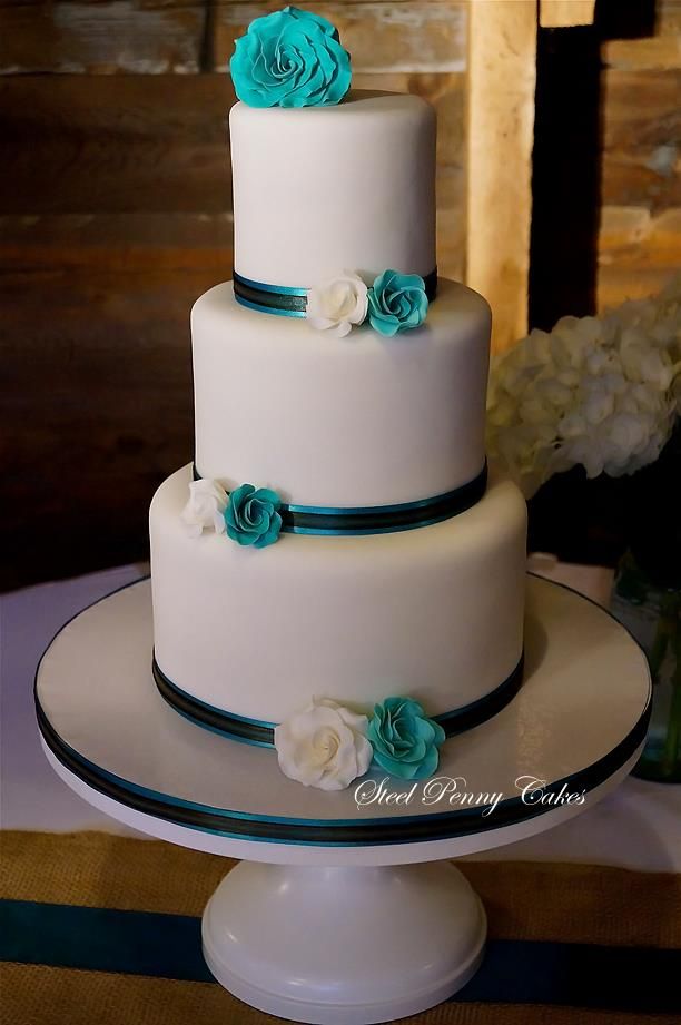 Teal Wedding Cake