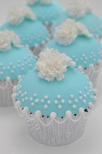 Tiffany Blue Wedding Cupcakes