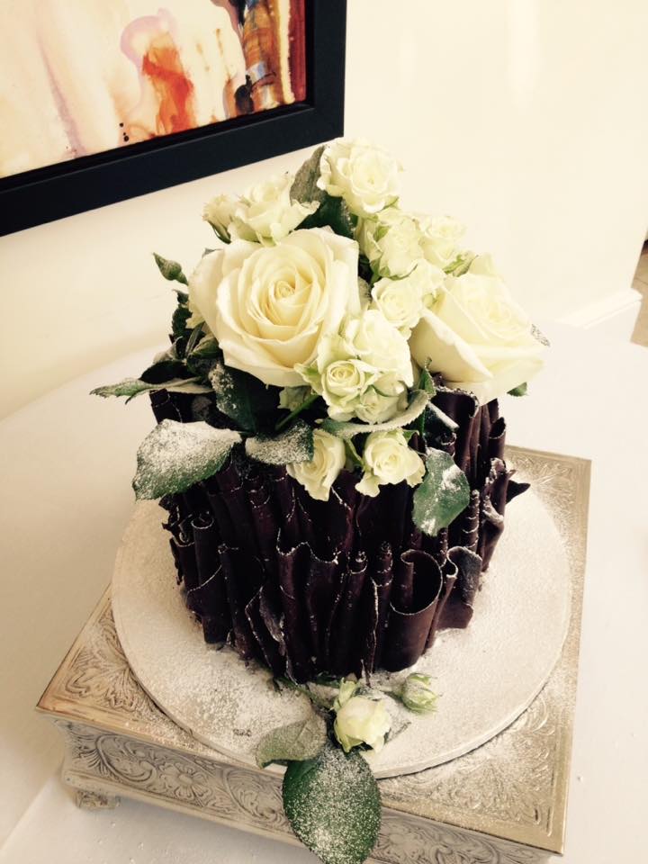 Two Tier Chocolate Wedding Cake