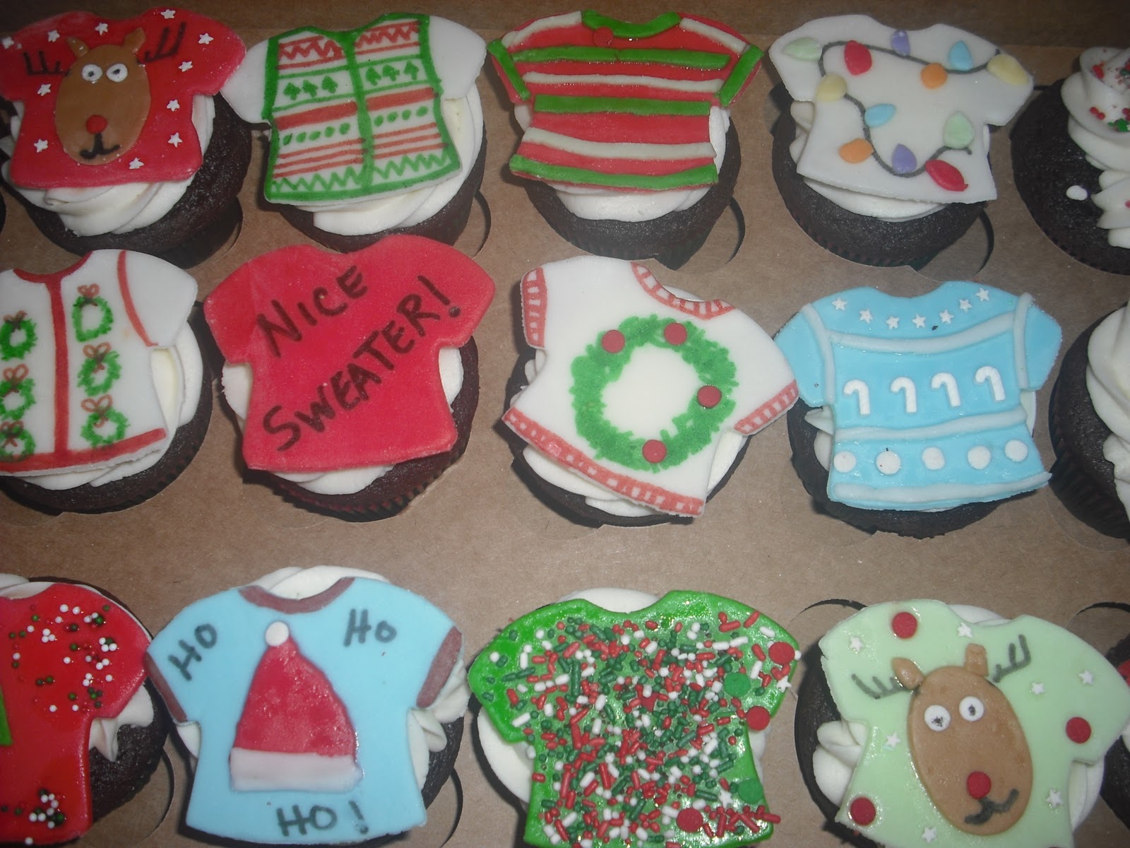 Ugly Christmas Sweater Cupcake Cake